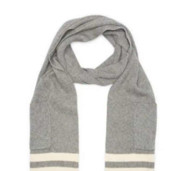 Modena New York Scarf with Deep Pockets Long Grey White NWT - Picture 1 of 5